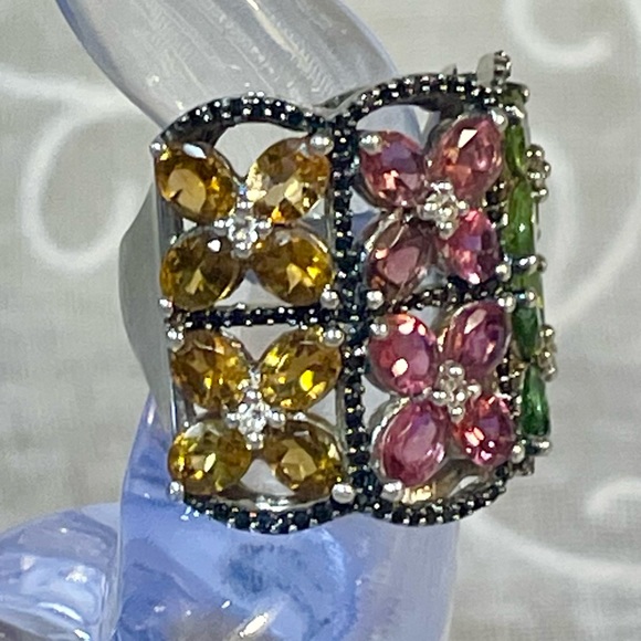 Colleen Lopez  8.38 Carat Genuine Tourmaline, Topaz & Spinel Ring. 7.5 - Picture 7 of 8